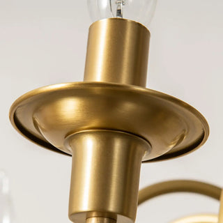 ZOWALA - Curve Arm Candle Gold Living Room Classic Chandelier Image - 10