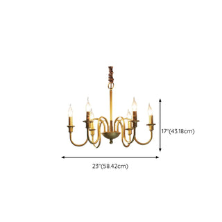 ZOWALA - Curve Arm Candle Gold Living Room Classic Chandelier #size