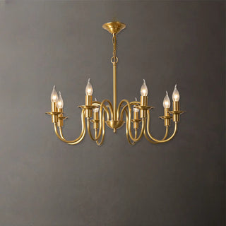 ZOWALA - Curve Arm Candle Gold Living Room Classic Chandelier Image - 4