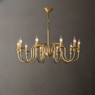 ZOWALA - Curve Arm Candle Gold Living Room Classic Chandelier Image - 5