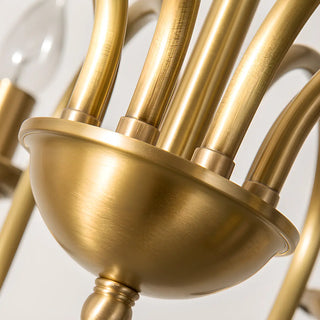 ZOWALA - Curve Arm Candle Gold Living Room Classic Chandelier Image - 8