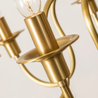 ZOWALA - Curve Arm Candle Gold Living Room Classic Chandelier Image - 9