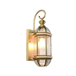 Classic Lantern Gold Glass External LED Wall Lamp Zawala Image - 11