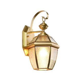 Classic Lantern Gold Glass External LED Wall Lamp Zawala Image - 12