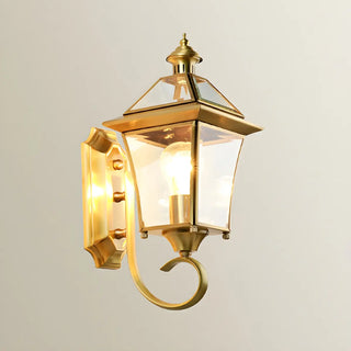 Classic Lantern Gold Glass External LED Wall Lamp Zawala Image - 13
