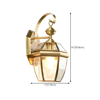 Classic Lantern Gold Glass External LED Wall Lamp Zawala Image - 20