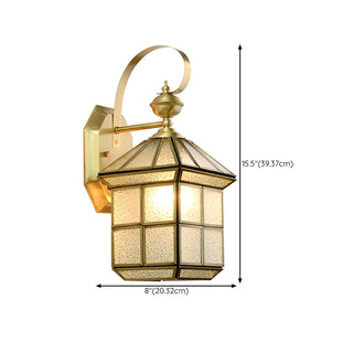 Classic Lantern Gold Glass External LED Wall Lamp Zawala Image - 21