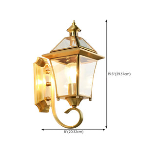 Classic Lantern Gold Glass External LED Wall Lamp Zawala Image - 22