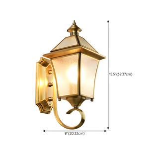 Classic Lantern Gold Glass External LED Wall Lamp Zawala Image - 23