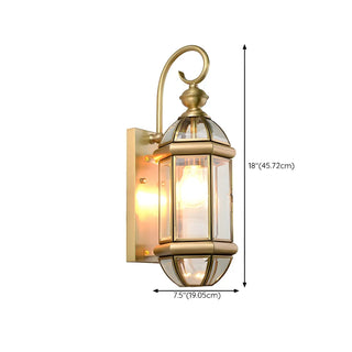 Classic Lantern Gold Glass External LED Wall Lamp Zawala Image - 24