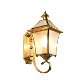 Classic Lantern Gold Glass External LED Wall Lamp Zawala Image - 4
