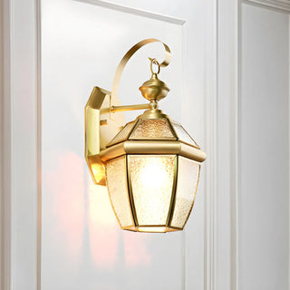 Classic Lantern Gold Glass External LED Wall Lamp Zawala Image - 6