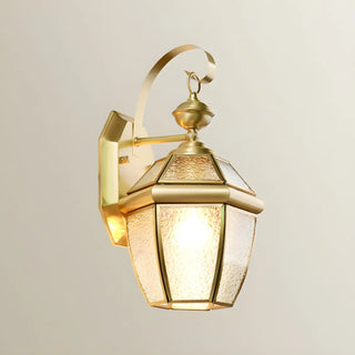 Classic Lantern Gold Glass External LED Wall Lamp Zawala Image - 7
