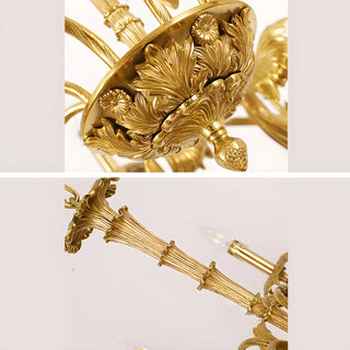 ZOWALA - Gold Leaf Metal Living Room Candle Classic Chandelier Image - 13