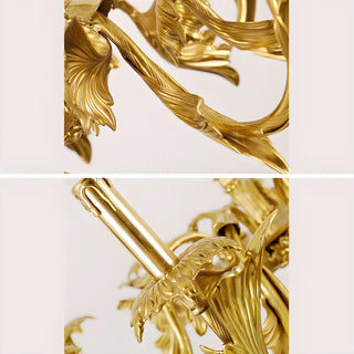 ZOWALA - Gold Leaf Metal Living Room Candle Classic Chandelier Image - 14