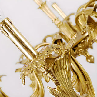 ZOWALA - Gold Leaf Metal Living Room Candle Classic Chandelier Image - 8