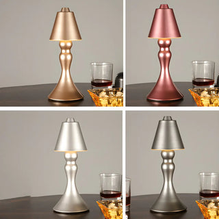 Creative Luxury Golden Tapered Metal Bedside Table Lamp Zawala Image - 6