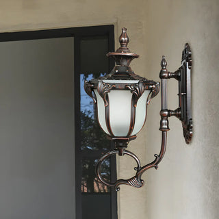 Brass Finish Rustic Trophies External Metal Wall Sconce Zawala Image - 2