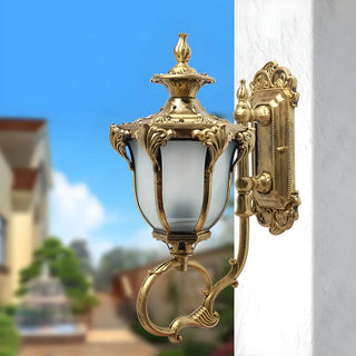 Brass Finish Rustic Trophies External Metal Wall Sconce Zawala Image - 3