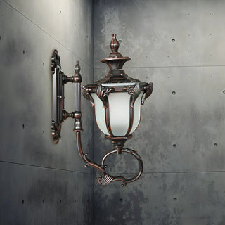Brass Finish Rustic Trophies External Metal Wall Sconce Zawala Image - 5