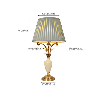 Elegant Green Fabric Shade Vase Base Bedside Table Lamp Zawala #size