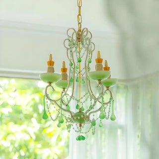 ZOWALA - Green Glass Candelabra Dining Room Classic Chandelier Image - 1