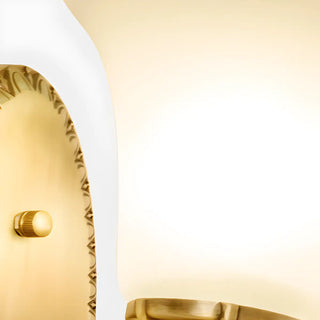 Classic Geometric Metal Frosted Glass Wall Sconce Zawala Image - 12