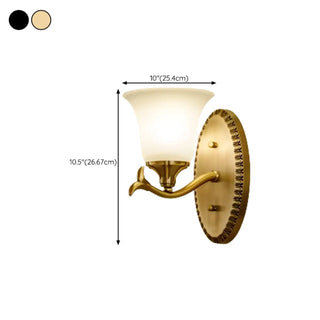 Classic Geometric Metal Frosted Glass Wall Sconce Zawala #size