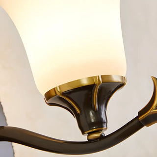 Classic Geometric Metal Frosted Glass Wall Sconce Zawala Image - 6