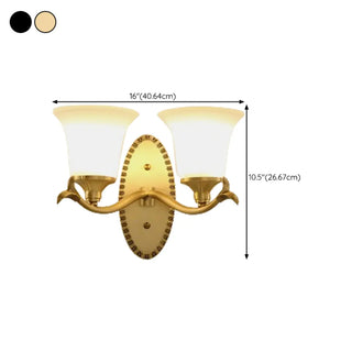 Classic Geometric Metal Frosted Glass Wall Sconce Zawala Image - 14