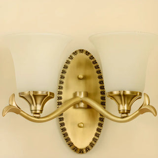 Classic Geometric Metal Frosted Glass Wall Sconce Zawala Image - 9