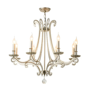 Nickel Curve 3-Light Candle Small Classic Chandelier Image - 4