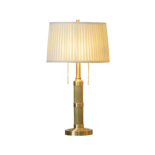Classic Palace Fabric Solid Brass Standard Table Lamp Zawala Image - 10