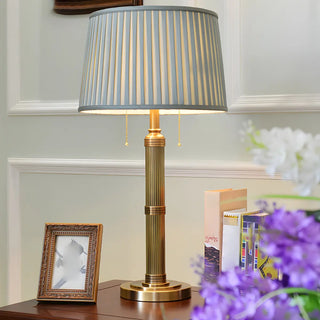Classic Palace Fabric Solid Brass Standard Table Lamp Zawala Image - 3
