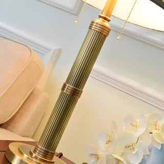 Classic Palace Fabric Solid Brass Standard Table Lamp Zawala Image - 7