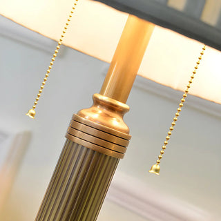 Classic Palace Fabric Solid Brass Standard Table Lamp Zawala Image - 8