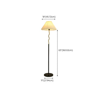 Classic Pleated Living Room Red Column Floor Lamp Zawala Image - 12