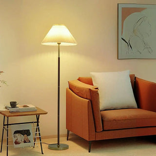 Classic Pleated Living Room Red Column Floor Lamp Zawala Image - 2