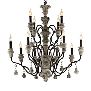 ZOWALA - Candelabra Rust Living Room Black Classic Chandelier Image - 3