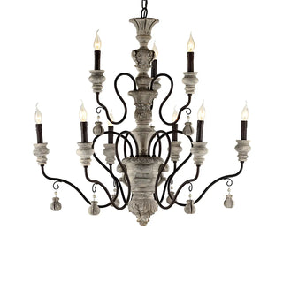 ZOWALA - Candelabra Rust Living Room Black Classic Chandelier Image - 4