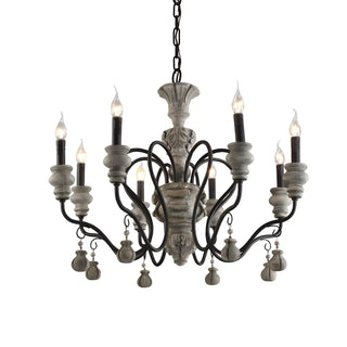 ZOWALA - Candelabra Rust Living Room Black Classic Chandelier Image - 5