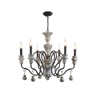 ZOWALA - Candelabra Rust Living Room Black Classic Chandelier Image - 6