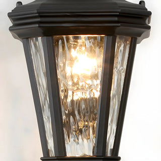 ZOWALA - Classic Scroll Glass Lantern Decor Black Wall Light Image - 12