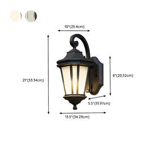 ZOWALA - Classic Scroll Glass Lantern Decor Black Wall Light Image - 16