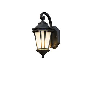 ZOWALA - Classic Scroll Glass Lantern Decor Black Wall Light Image - 7