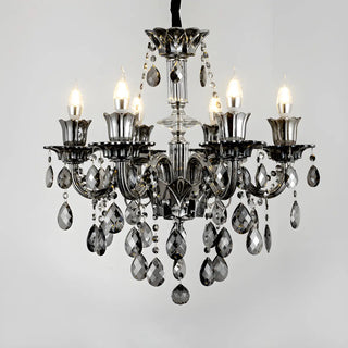 ZOWALA - Gray Candelabra Crystal Living Room Classic Chandelier Image - 10
