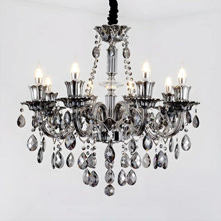 ZOWALA - Gray Candelabra Crystal Living Room Classic Chandelier Image - 11