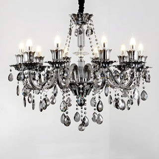 ZOWALA - Gray Candelabra Crystal Living Room Classic Chandelier Image - 12