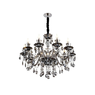 ZOWALA - Gray Candelabra Crystal Living Room Classic Chandelier Image - 13