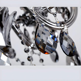 ZOWALA - Gray Candelabra Crystal Living Room Classic Chandelier Image - 15